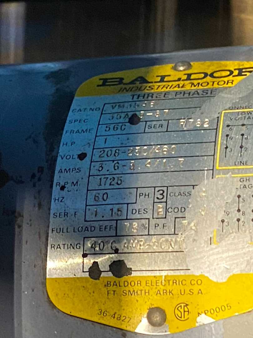 Morse Model 1-300 Single Drum Rotator 1-300 Capacity Liquid Hold 800