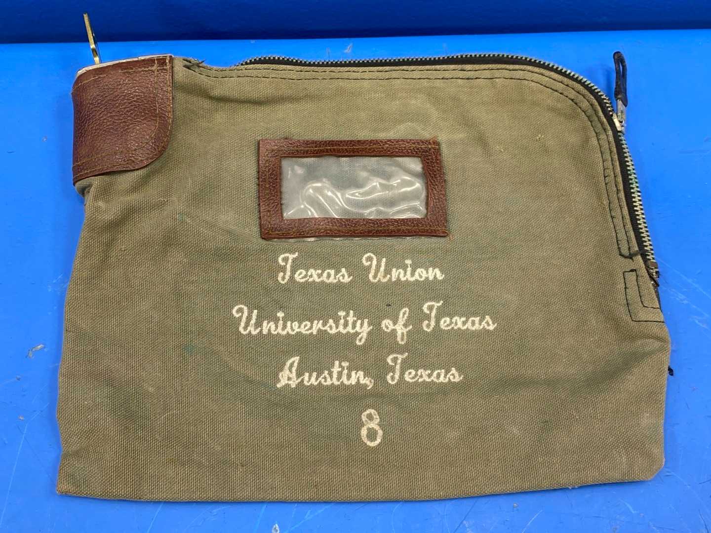 Vintage University of Texas Bank Bag Rifkin Safety w/ Arcolock 11"x9" (Gray)
