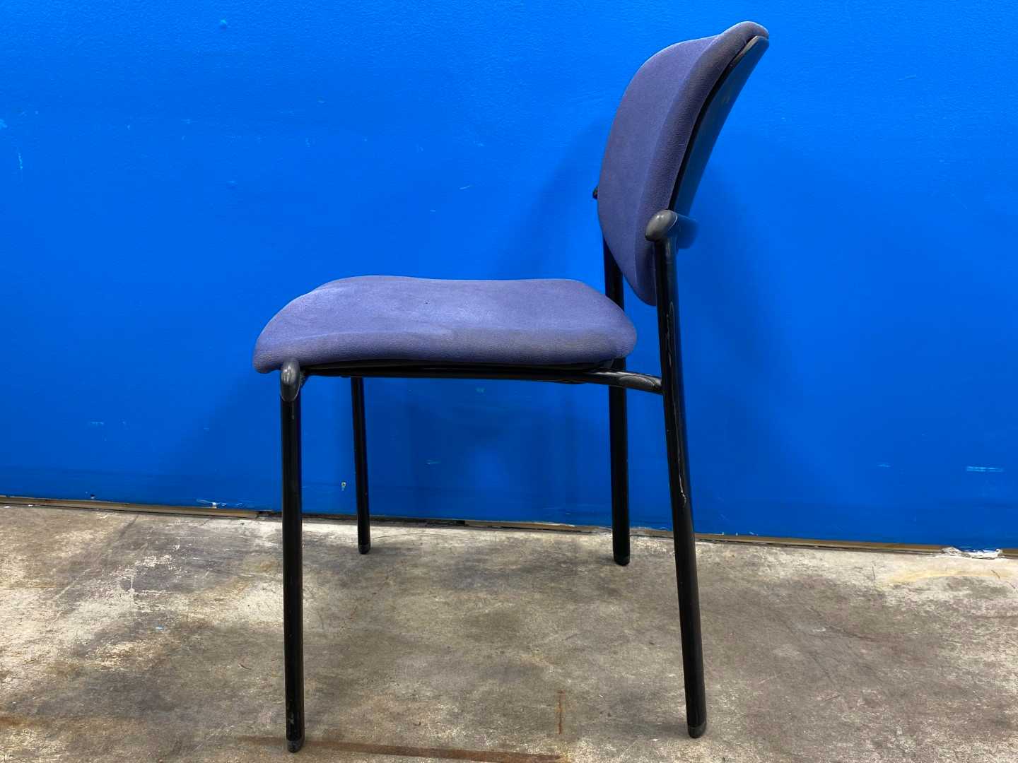 Haworth Used Stack Chair, Blue ASIS STAINS