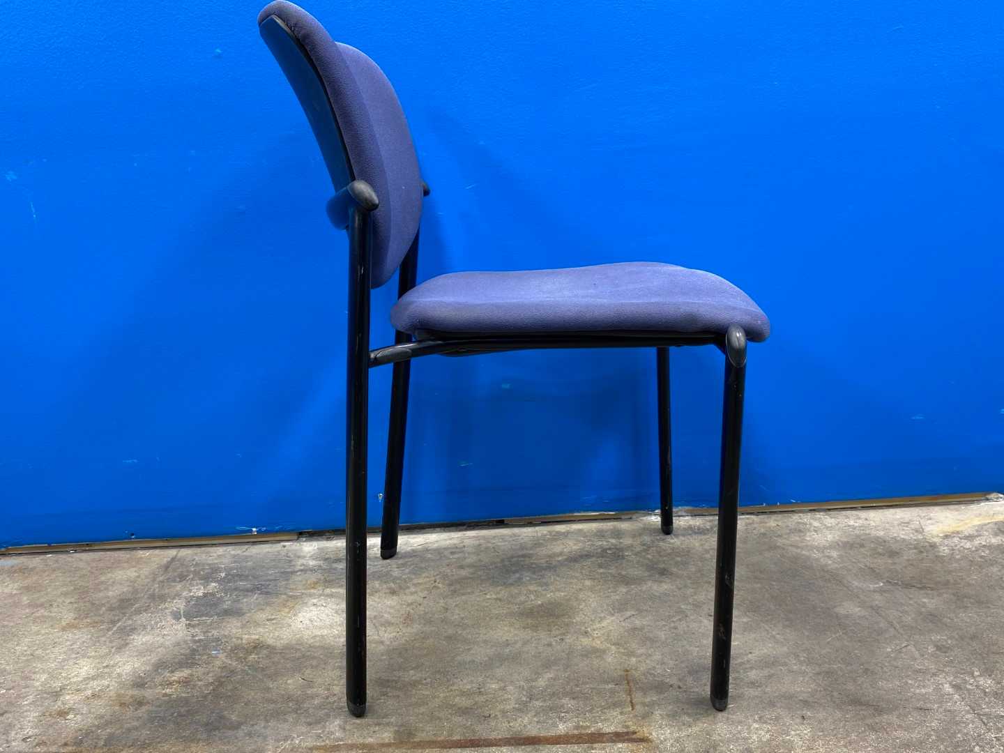 Haworth Used Stack Chair, Blue ASIS STAINS