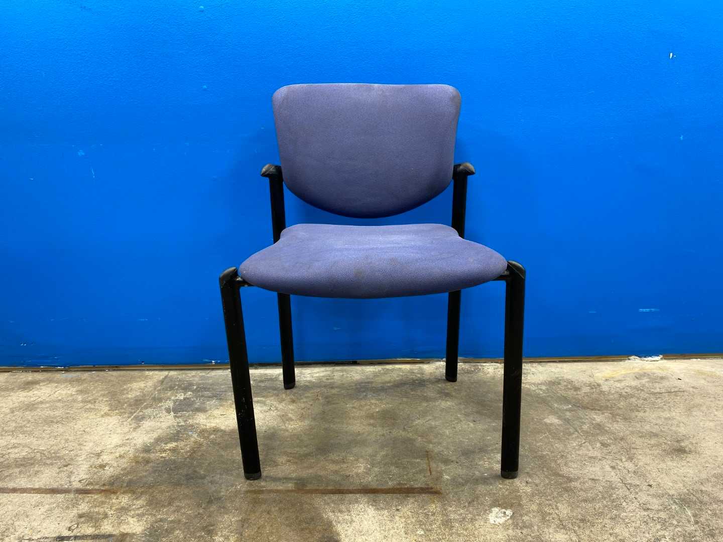 Haworth Used Stack Chair, Blue ASIS STAINS