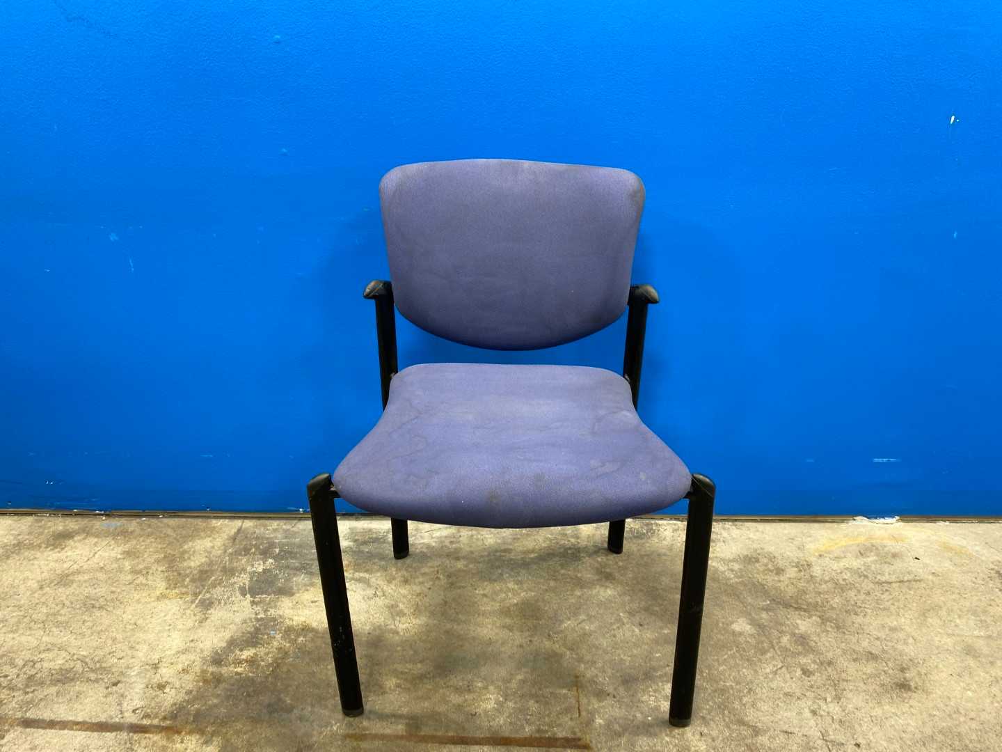 Haworth Used Stack Chair, Blue ASIS STAINS