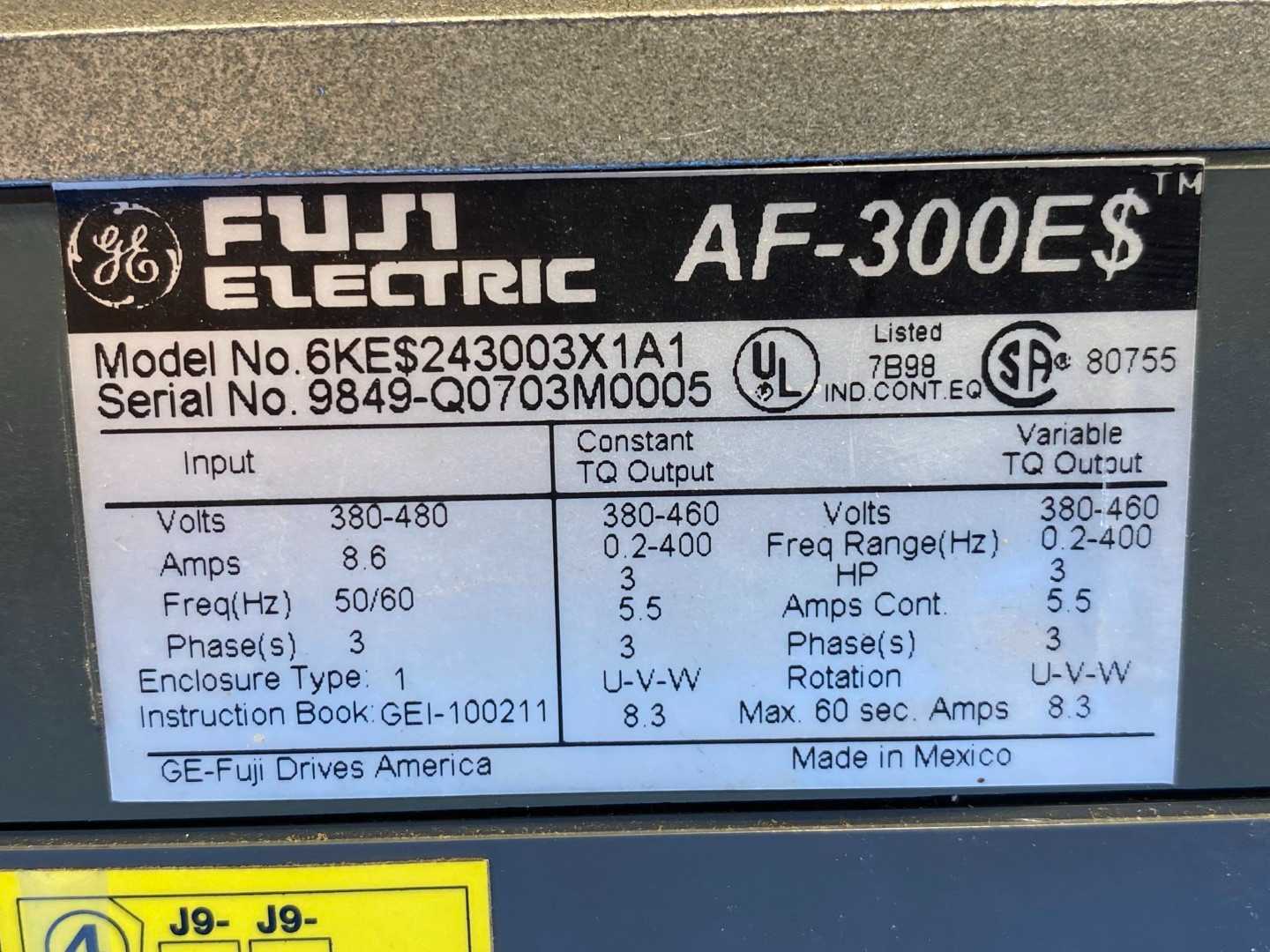 Fuji Electric AF-300E$ Drive (Missing touch pad) 6KE$243003X1A1