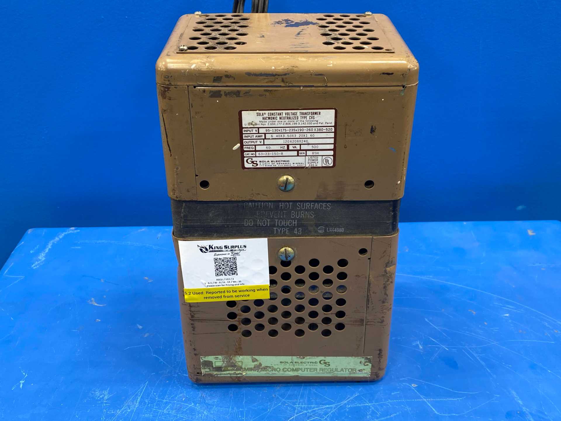 SOLA 63-23-150-8 Constant Voltage Transformer Type CVS