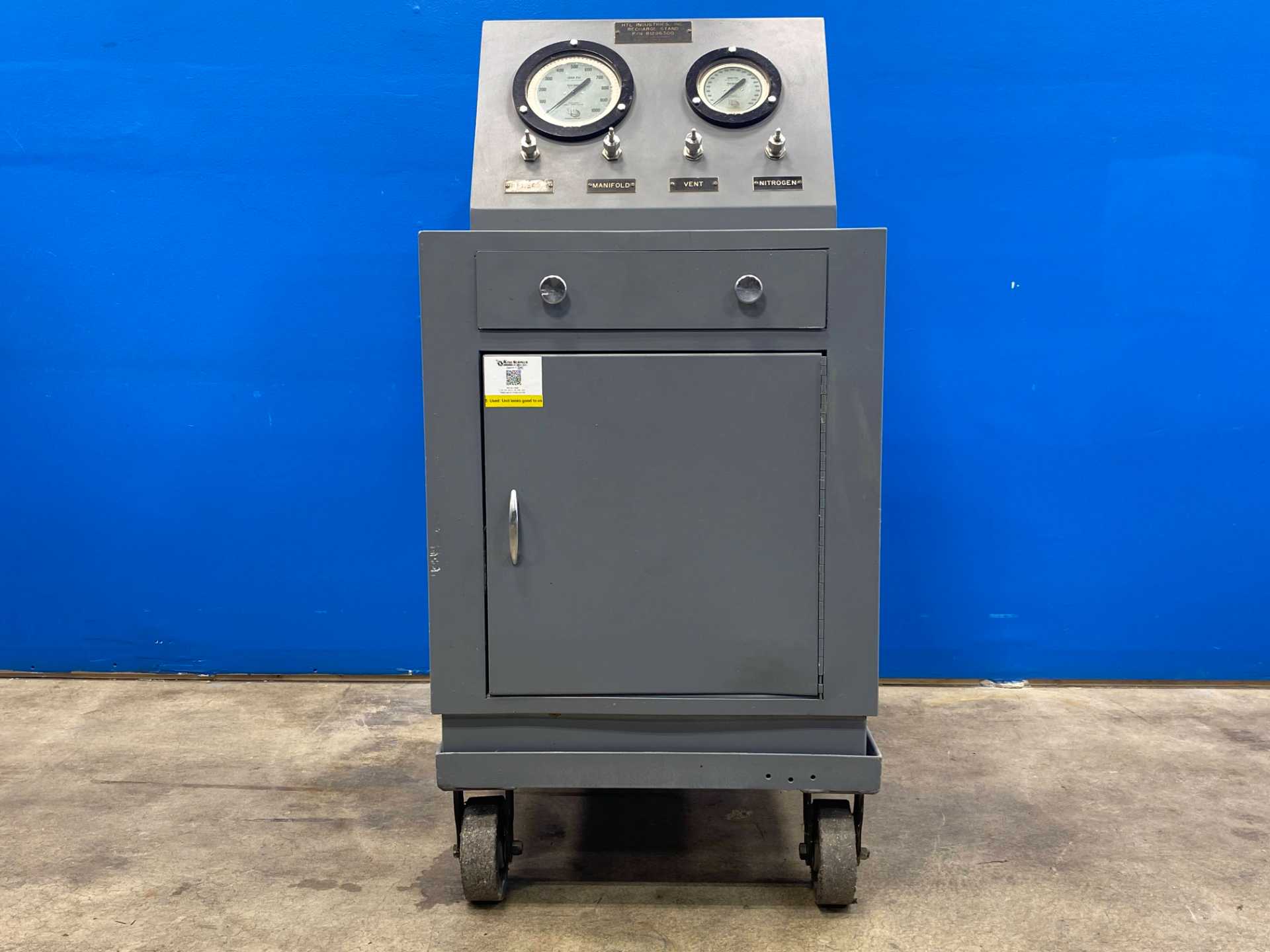 HTL Industries Recharge Stand with Cardox Actuator Nitrogen Freon Tester w/ Cart
