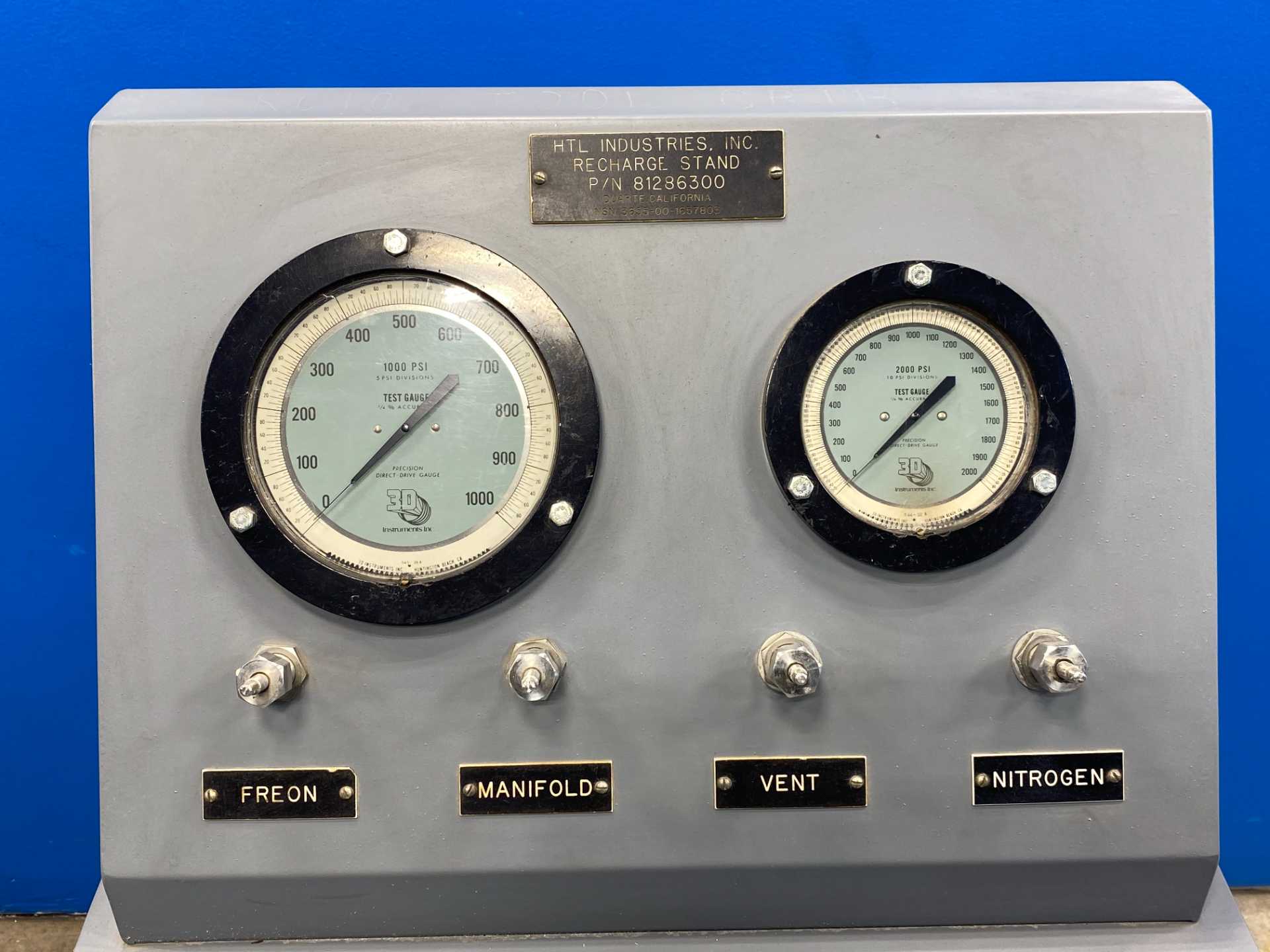 HTL Industries Recharge Stand with Cardox Actuator Nitrogen Freon Tester w/ Cart