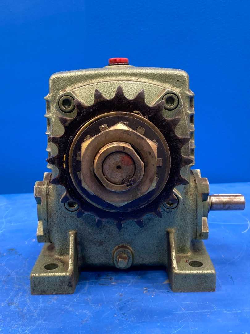 Bellpony Worm Gear Speed Reducer Ratio 1:50 Gray with red cap