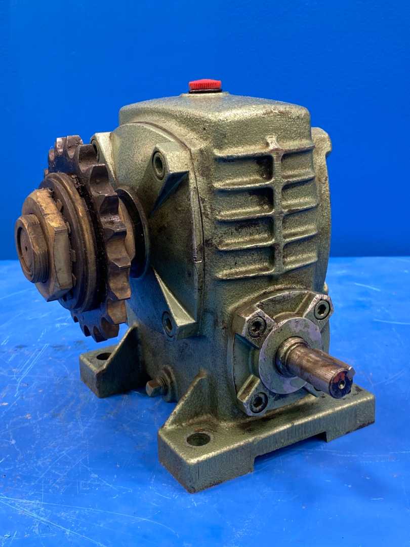 Bellpony Worm Gear Speed Reducer Ratio 1:50 Gray with red cap