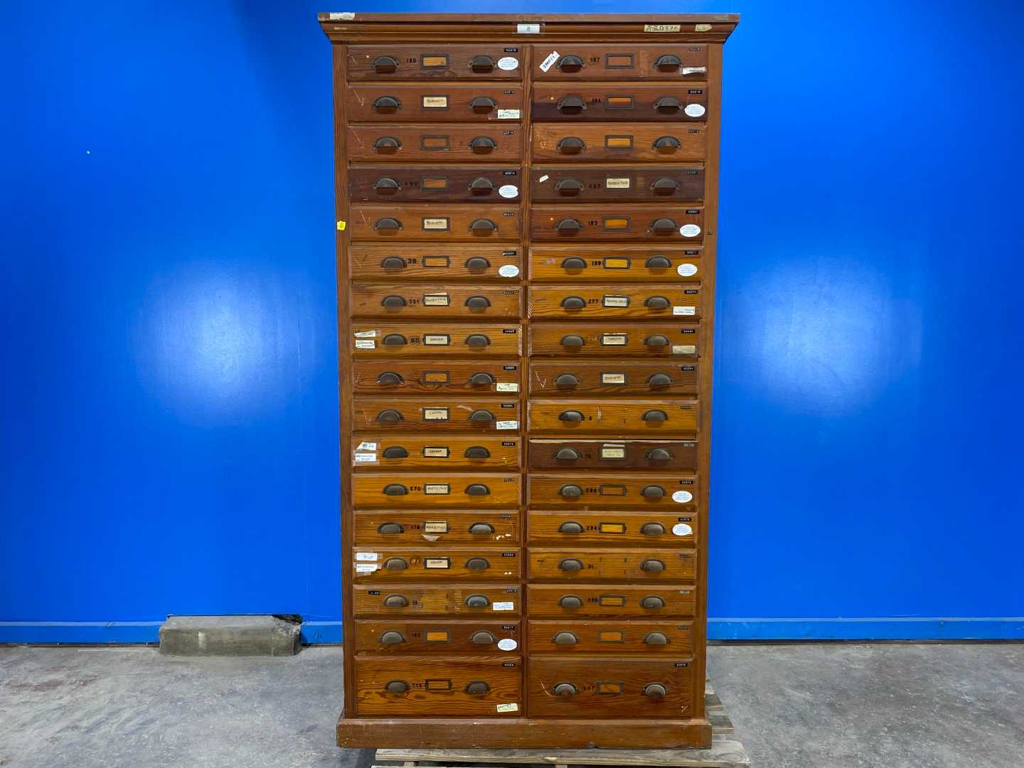 Antique 34 Drawer SAMPLES Cabinet