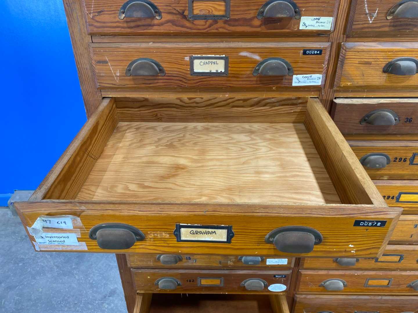 Antique 34 Drawer SAMPLES Cabinet