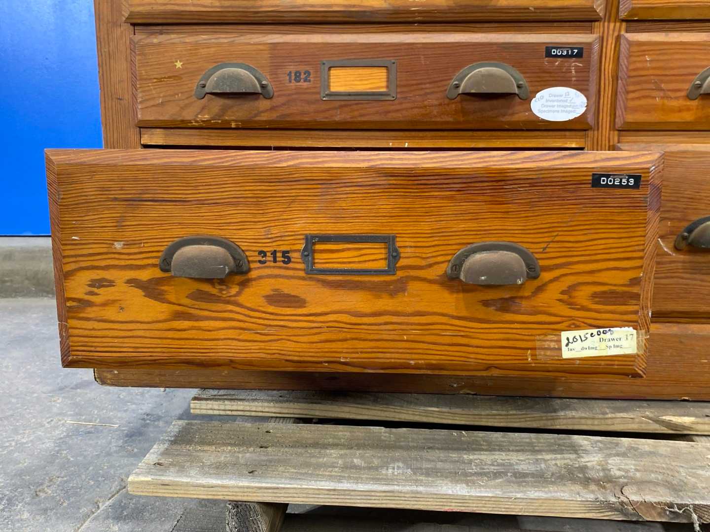 Antique 34 Drawer SAMPLES Cabinet