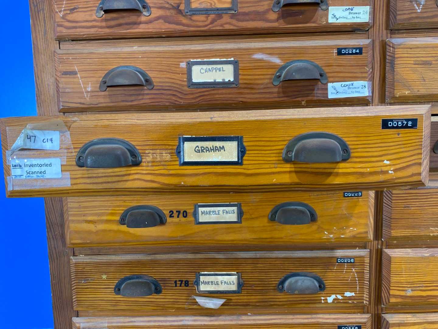 Antique 34 Drawer SAMPLES Cabinet