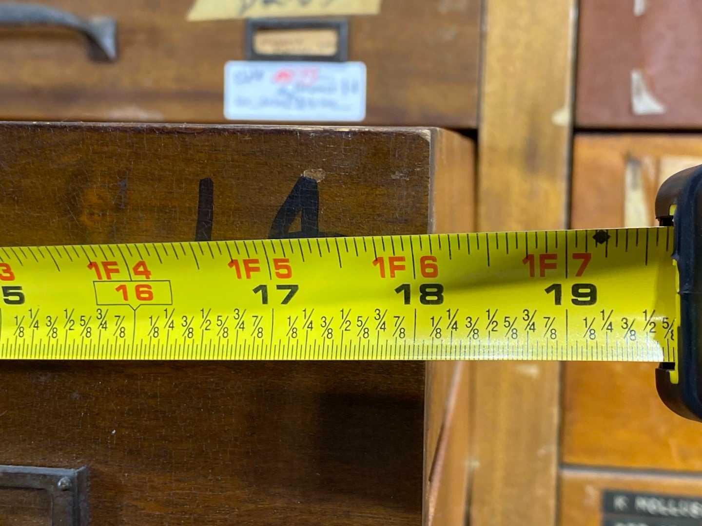 74 Drawer Antique Wood Specimen Cabinet.