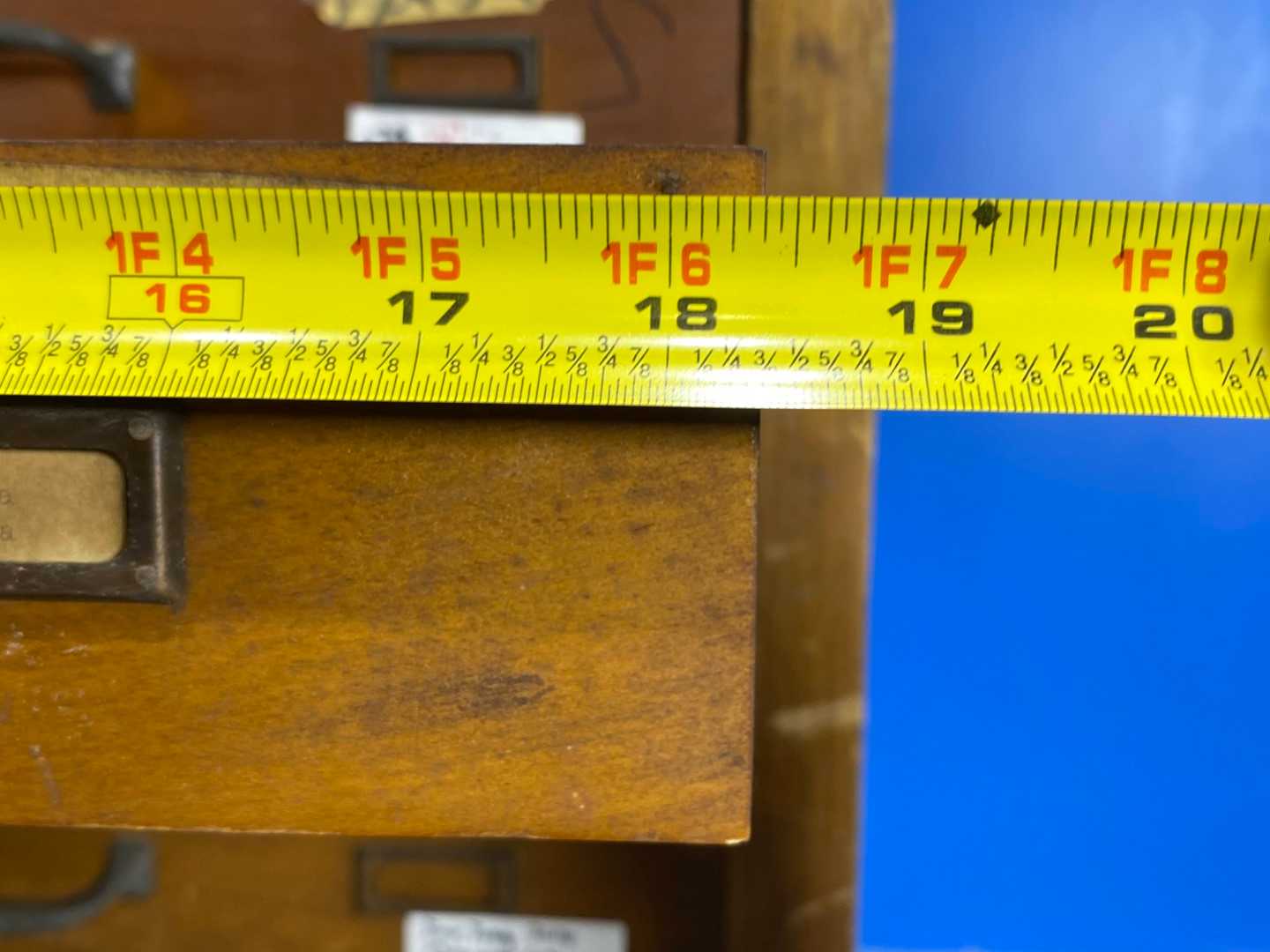 74 Drawer Antique Wood Specimen Cabinet.