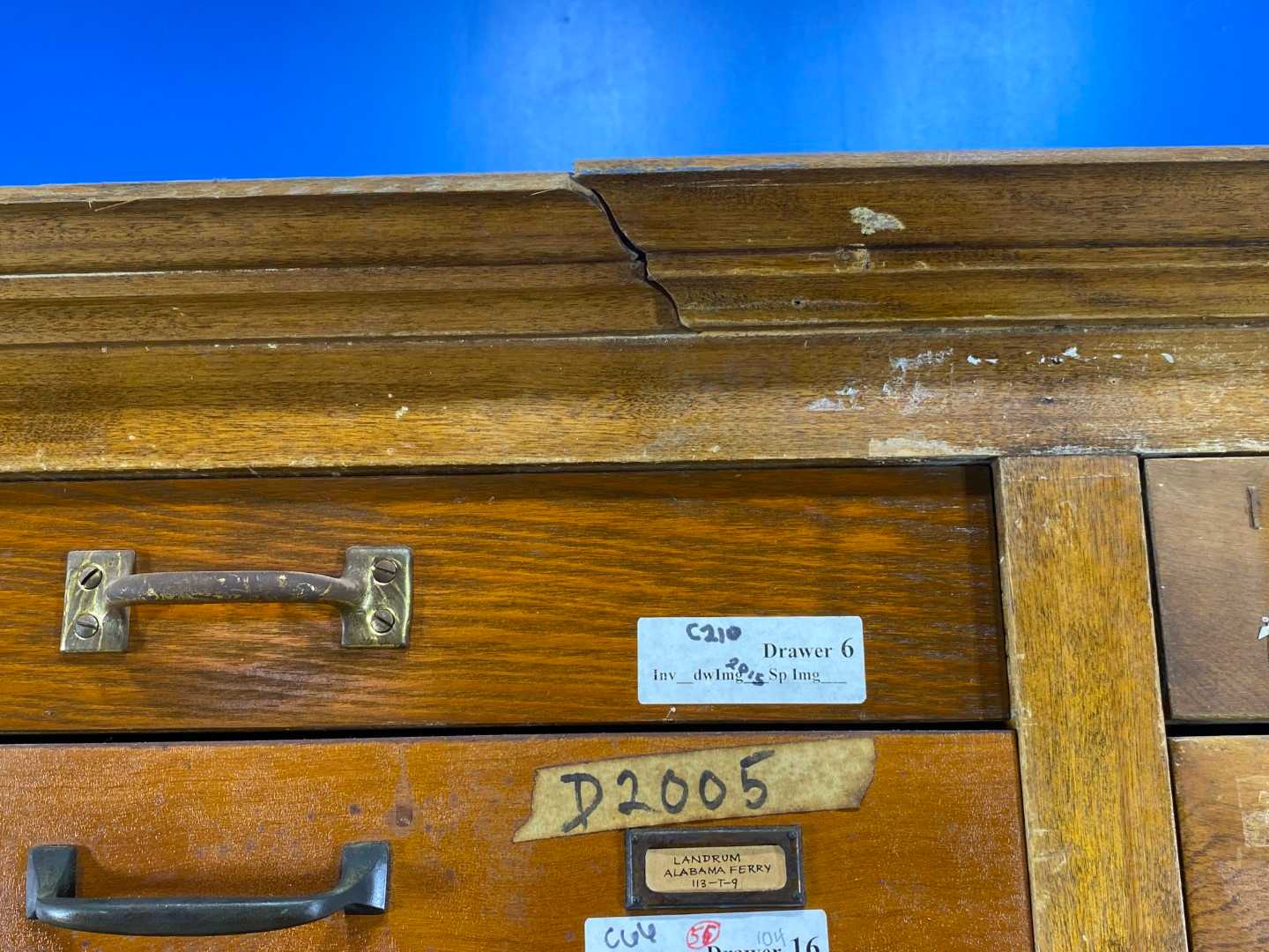 74 Drawer Antique Wood Specimen Cabinet.