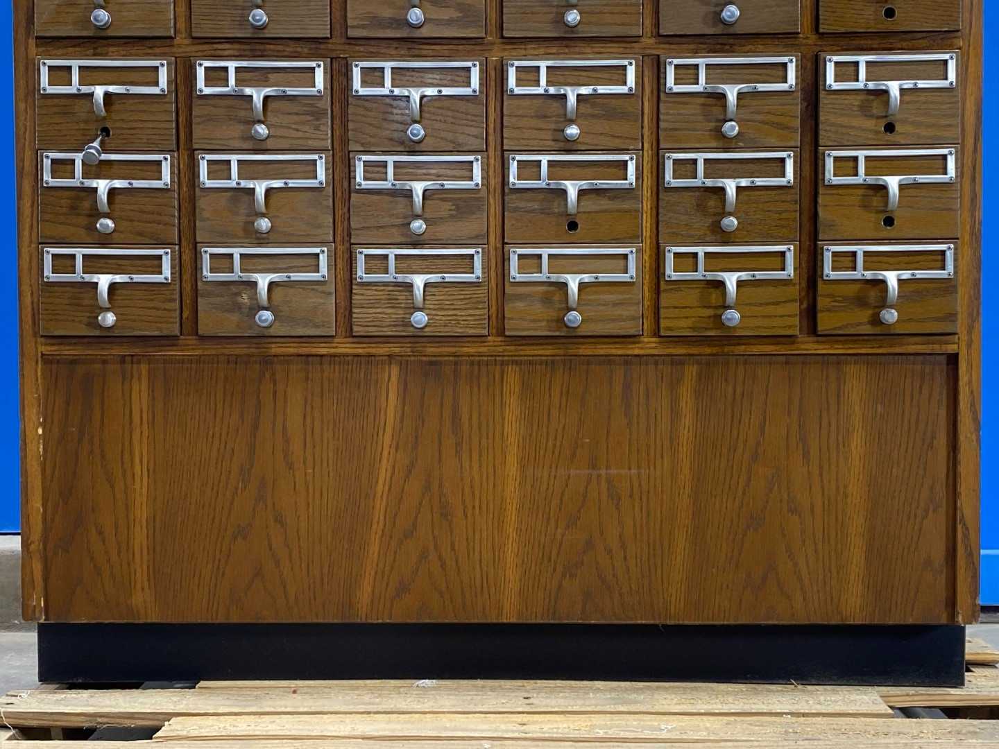 72 Drawer Card Catalog Wood File Cabinet Library Index (Plastic Drawers)