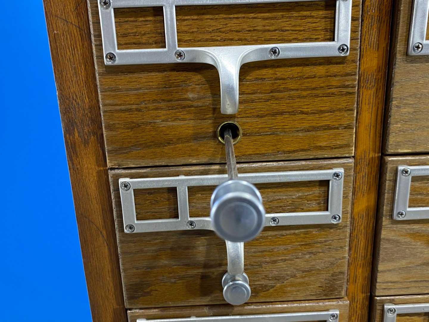 72 Drawer Card Catalog Wood File Cabinet Library Index (Plastic Drawers)