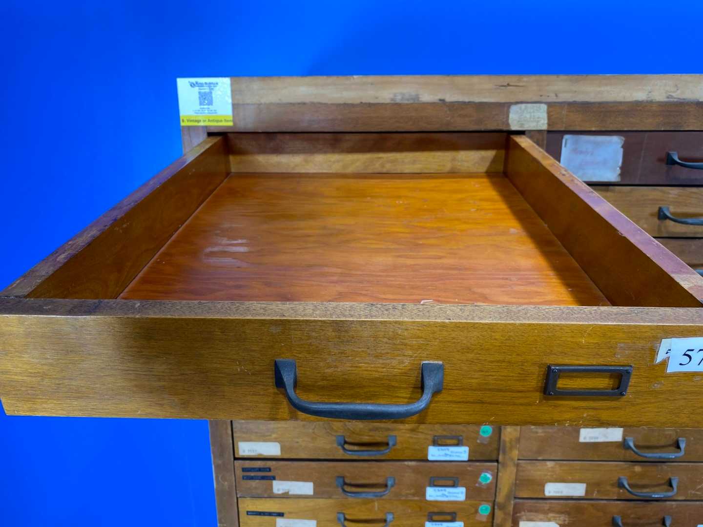 77 Drawer Antique Wood Specimen Cabinet