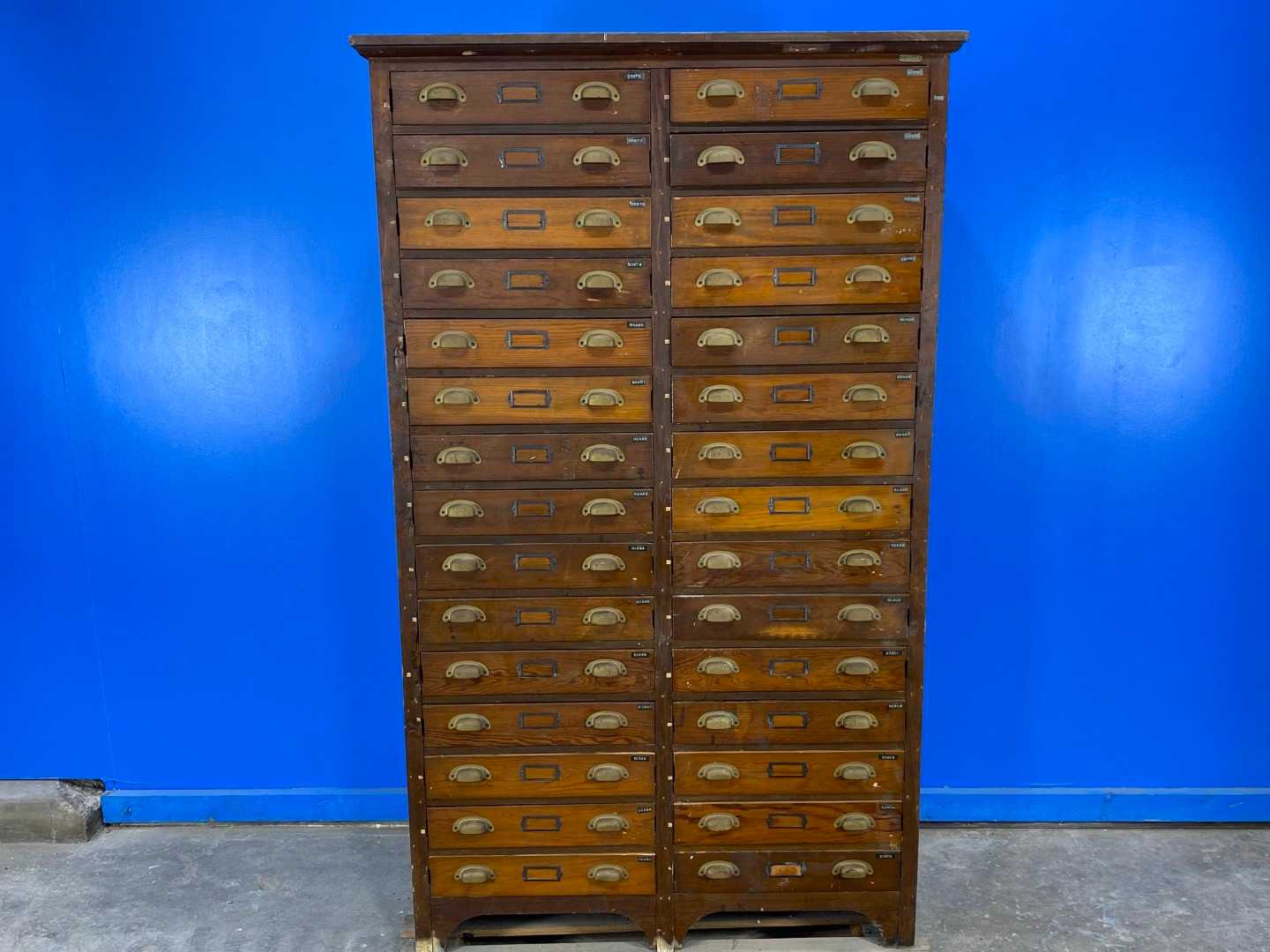 30 Drawer Vintage Wood Specimen Cabinet