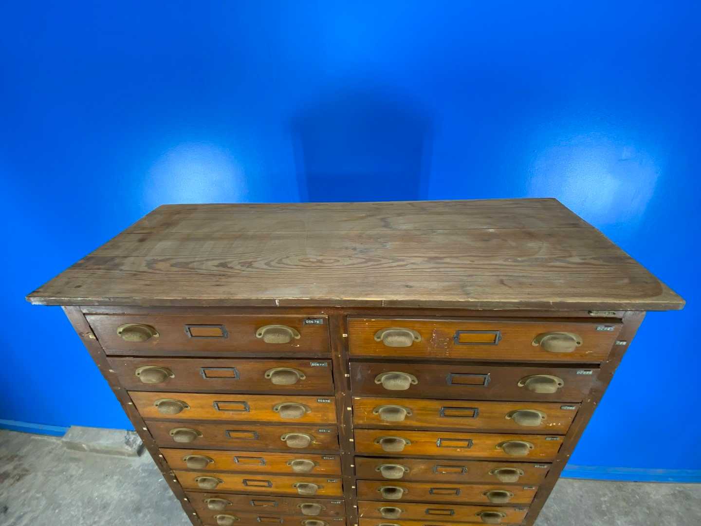 30 Drawer Vintage Wood Specimen Cabinet