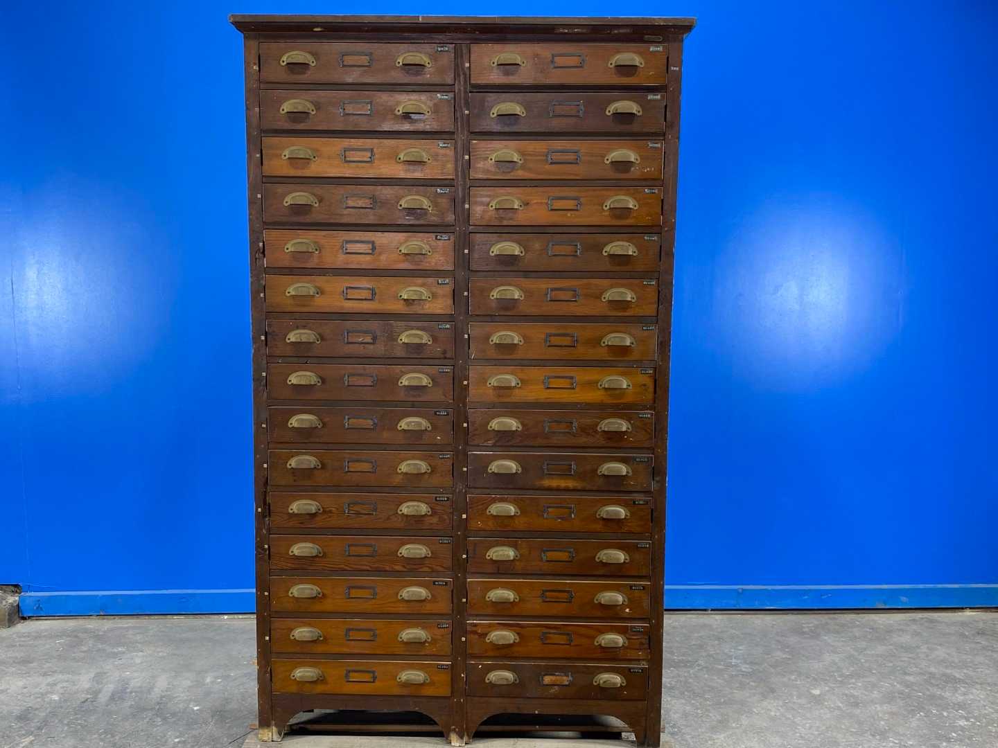 30 Drawer Vintage Wood Specimen Cabinet