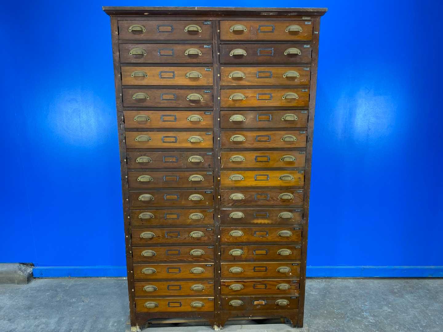 30 Drawer Vintage Wood Specimen Cabinet