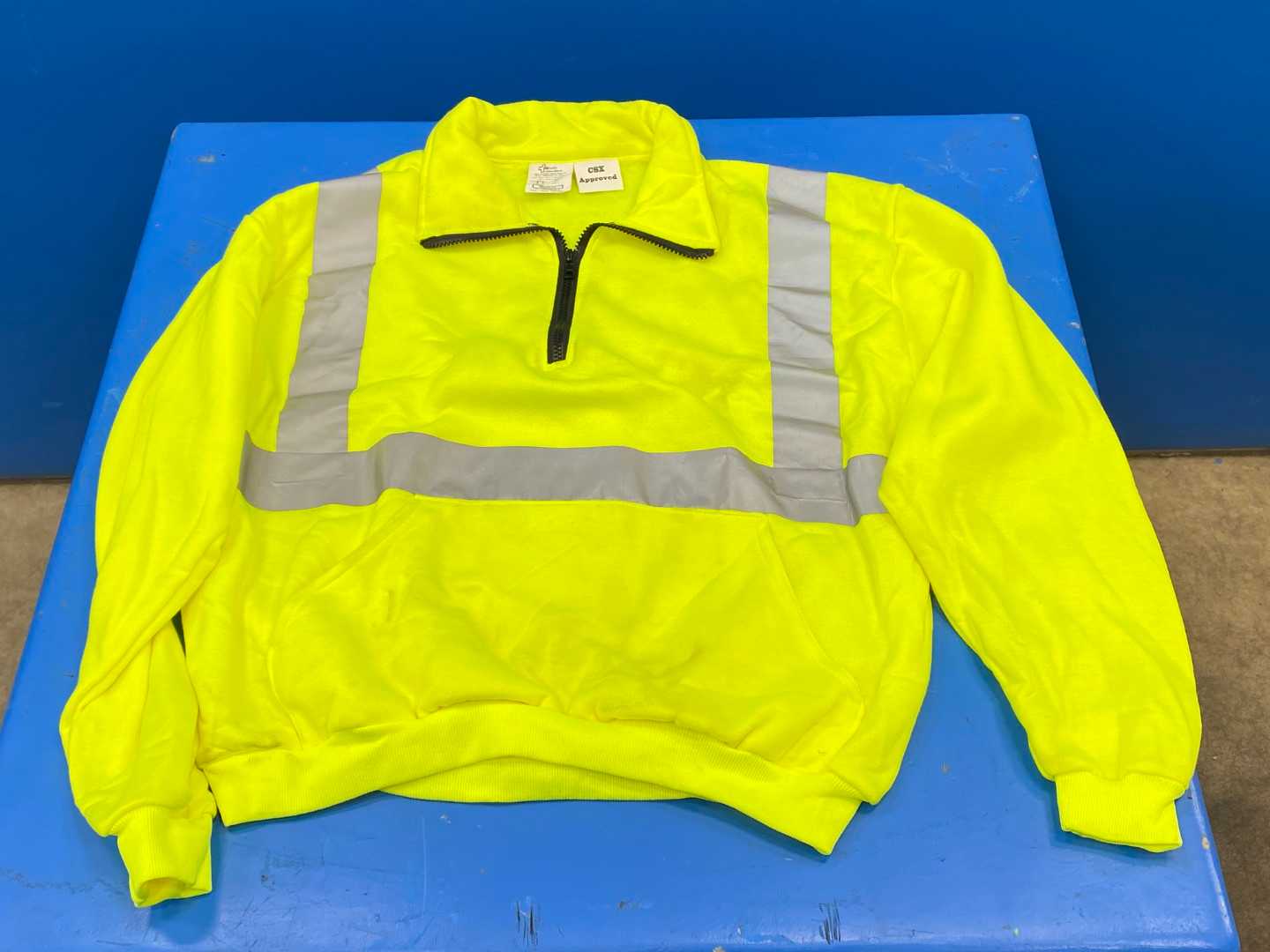 C2 Ansi Lime 1/4 Zipped Sweatshirt Large ORR-CSX-LM-29-3