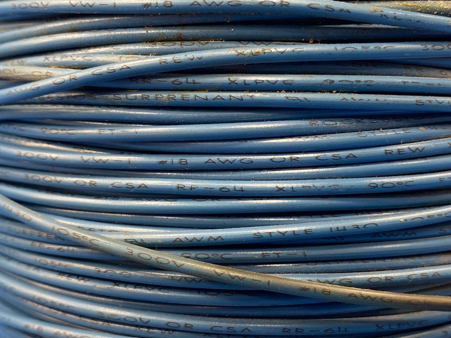 Southwire 18AWG Blue Copper Wire Type AWM 500ft