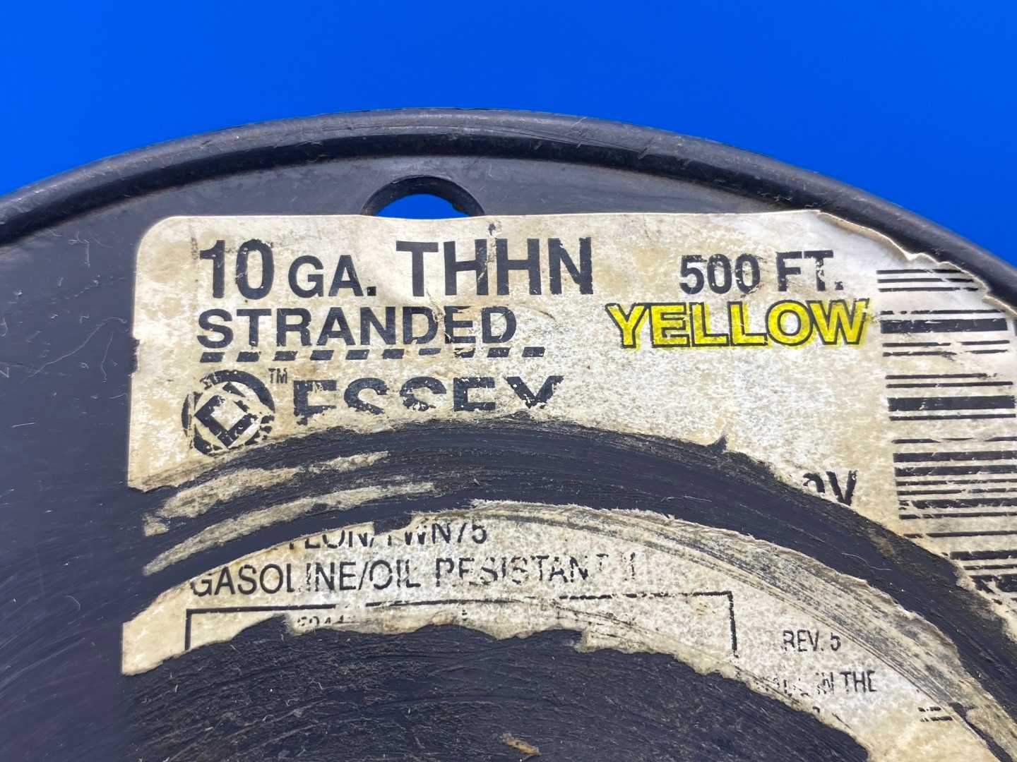 10 AWG Yellow Stranded THHN Copper Wire 8FT