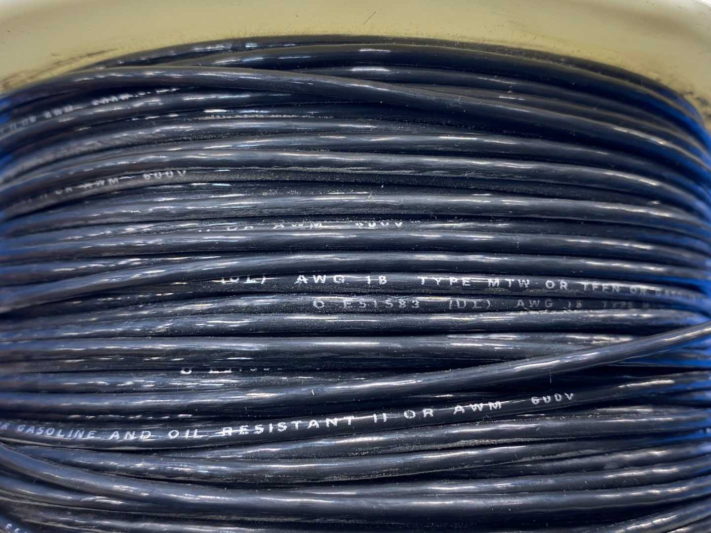 18 Awg Black Copper Wire Type MTW or TFFN 400FT