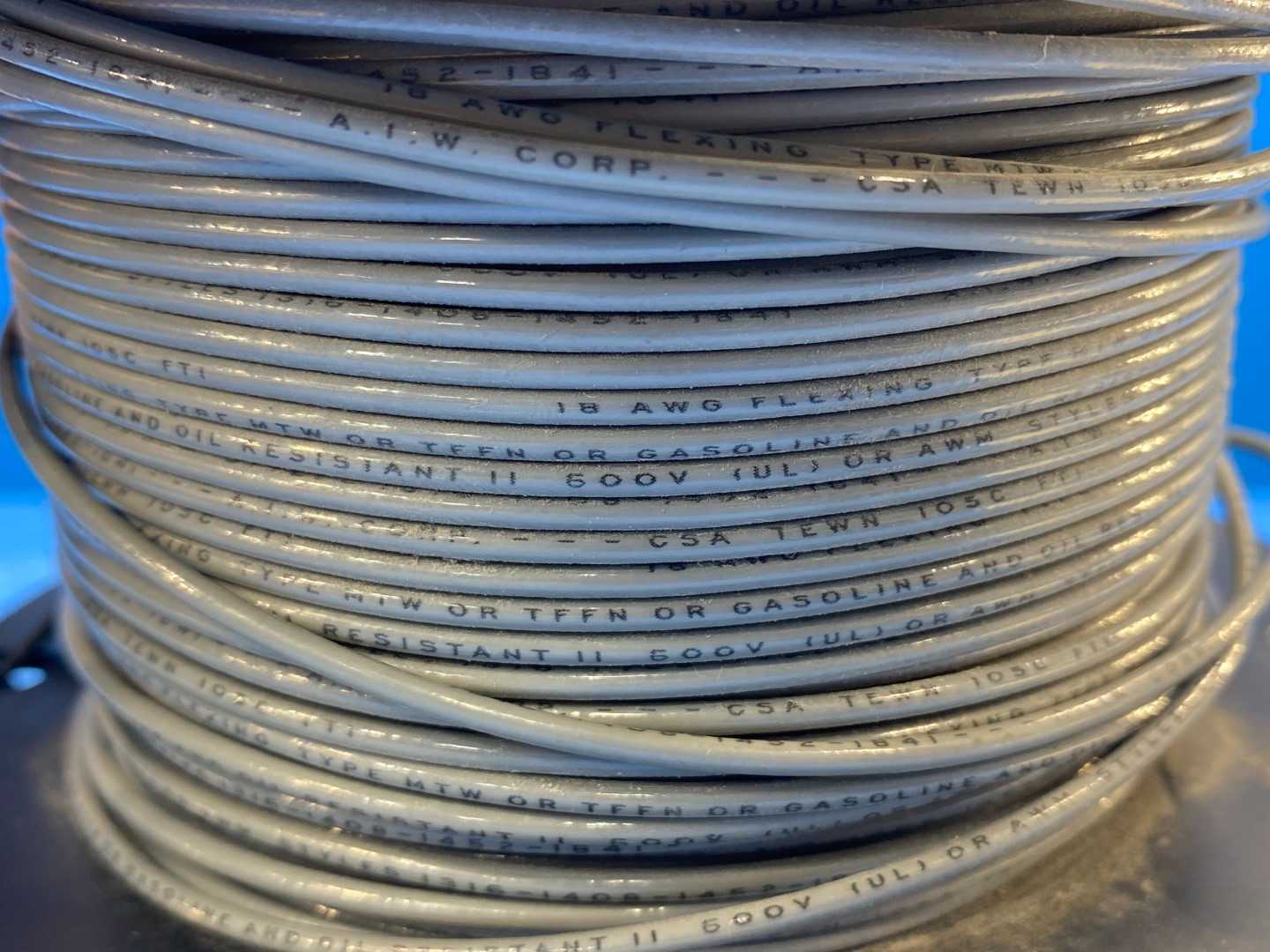 18 Awg Grey Copper Wire Type MTW or TFFN 360FT