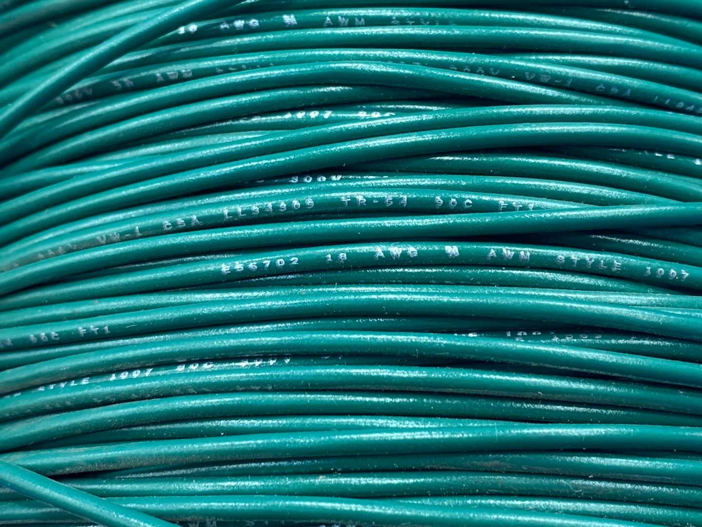18 Awg Dark Green Copper Wire Type AWM 800FT