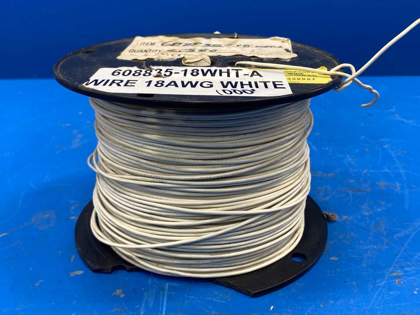 18 AWG White Copper Wire Type TWHN 330FT