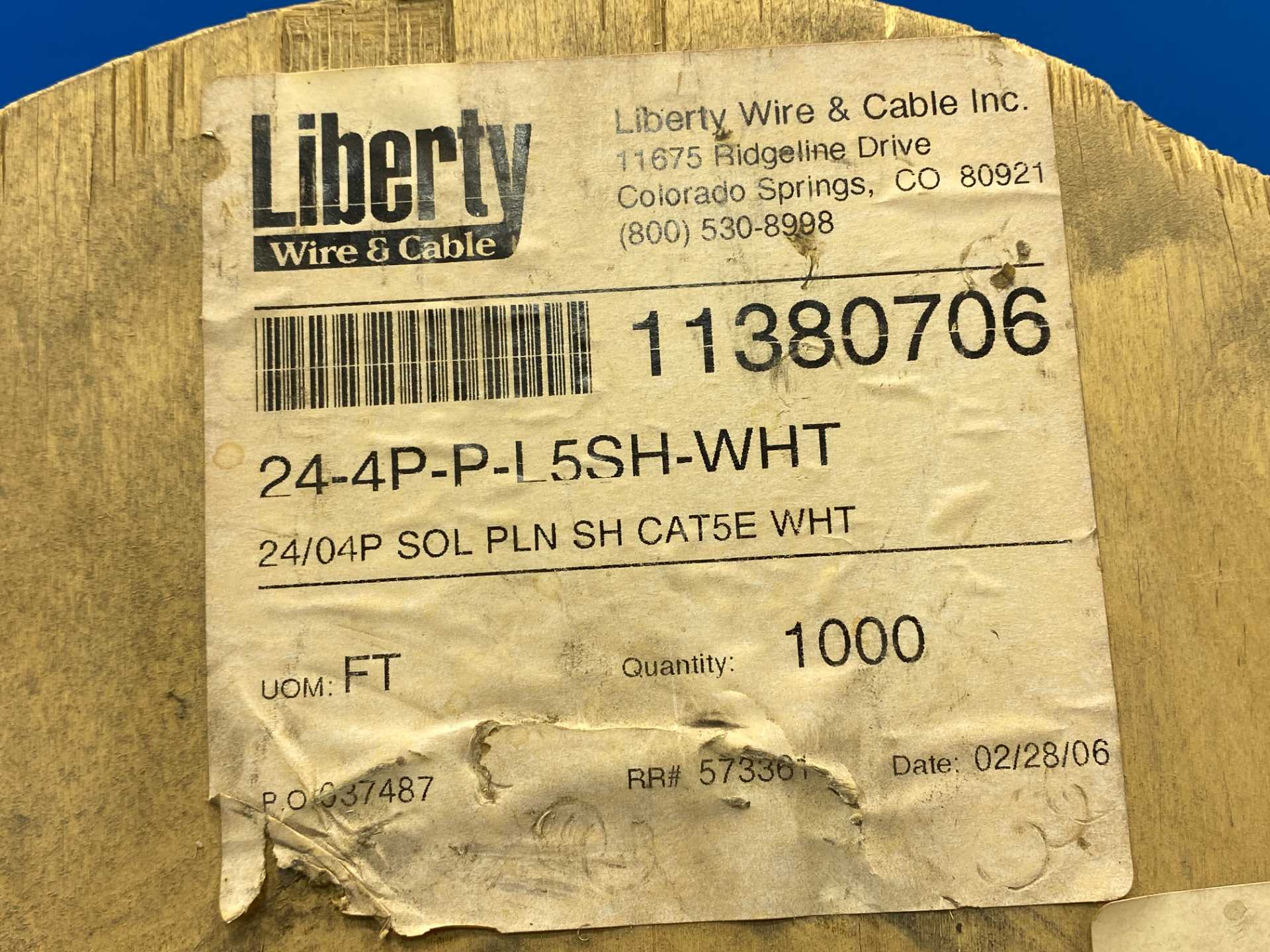 Liberty Wire Cable 24-4P -P-L5SH-WHT 4PR24AWG  30FT