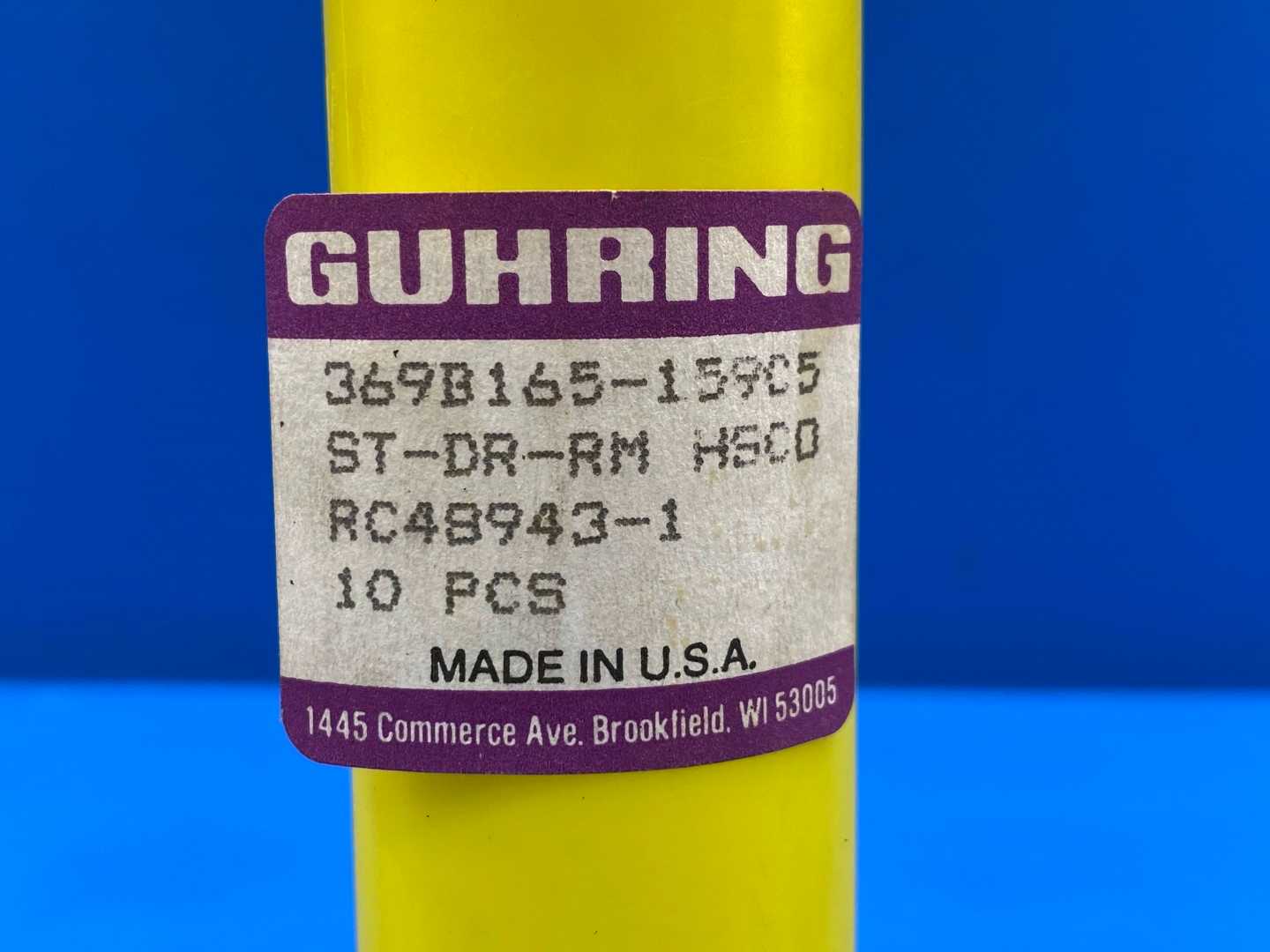 Guhring .1595" Diameter Drill Reamer (10 Reamers per tube)