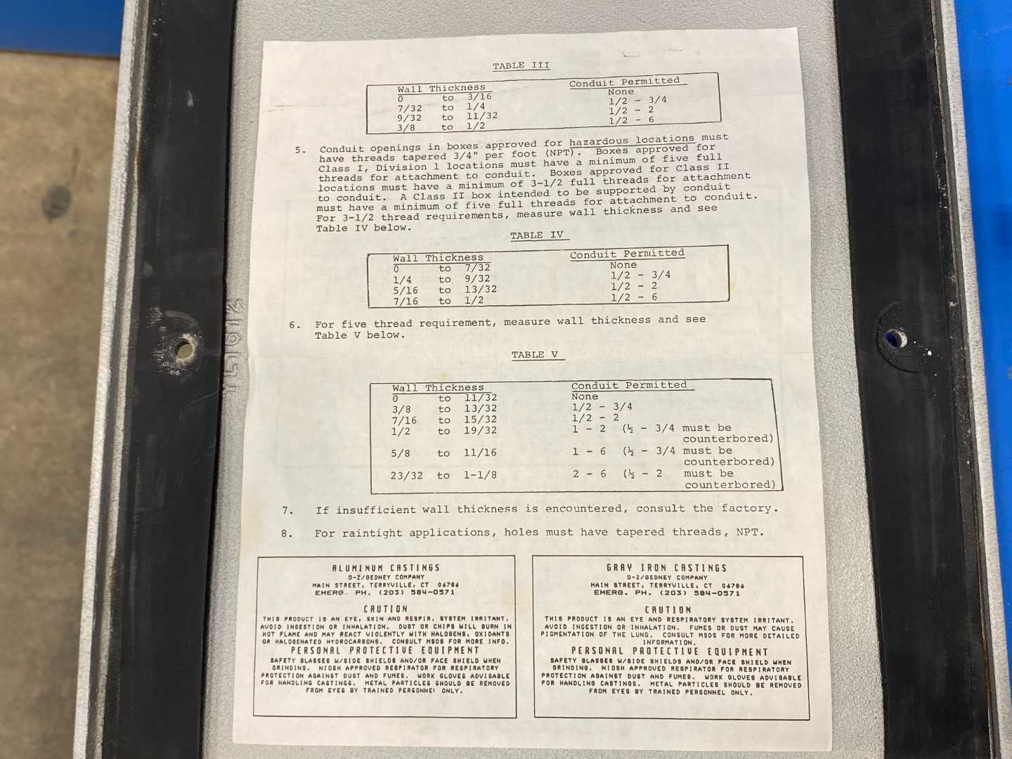 O-Z/Gedney Aluminum Electrical Cabinet YS161208