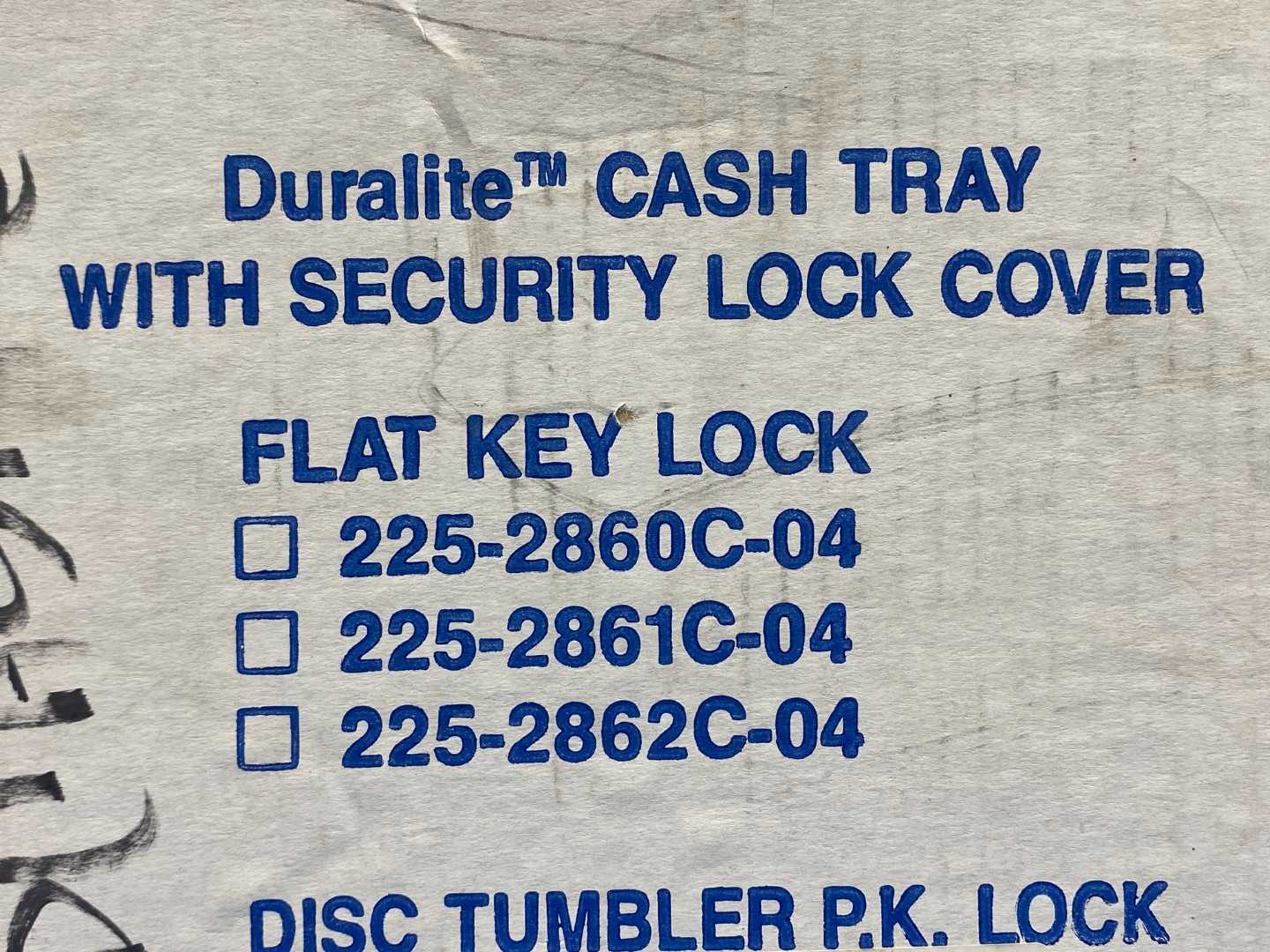 Duralite Cash Tray with Security Lock Cover