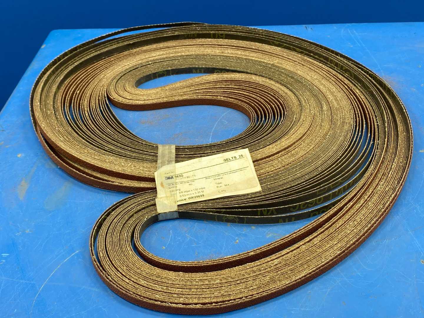 3M 963G Grade 60 Cloth Belts 3/8" x 132" (Bundles of 25)