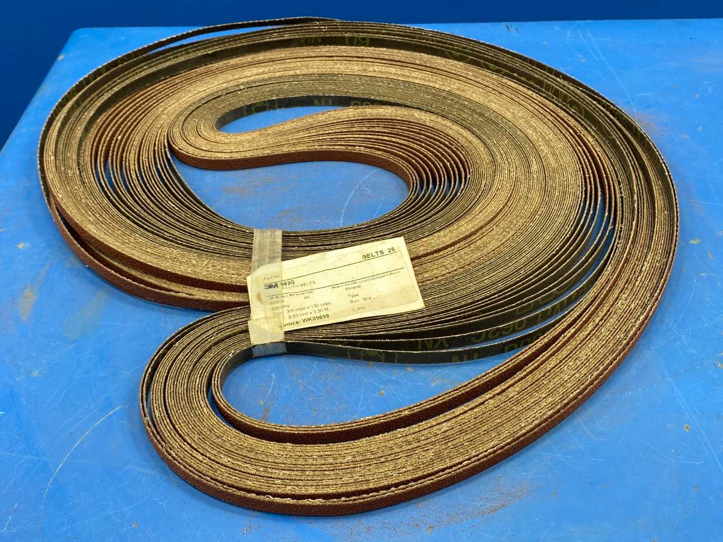 3M 963G Grade 60 Cloth Belts 3/8" x 132" (Bundles of 25)