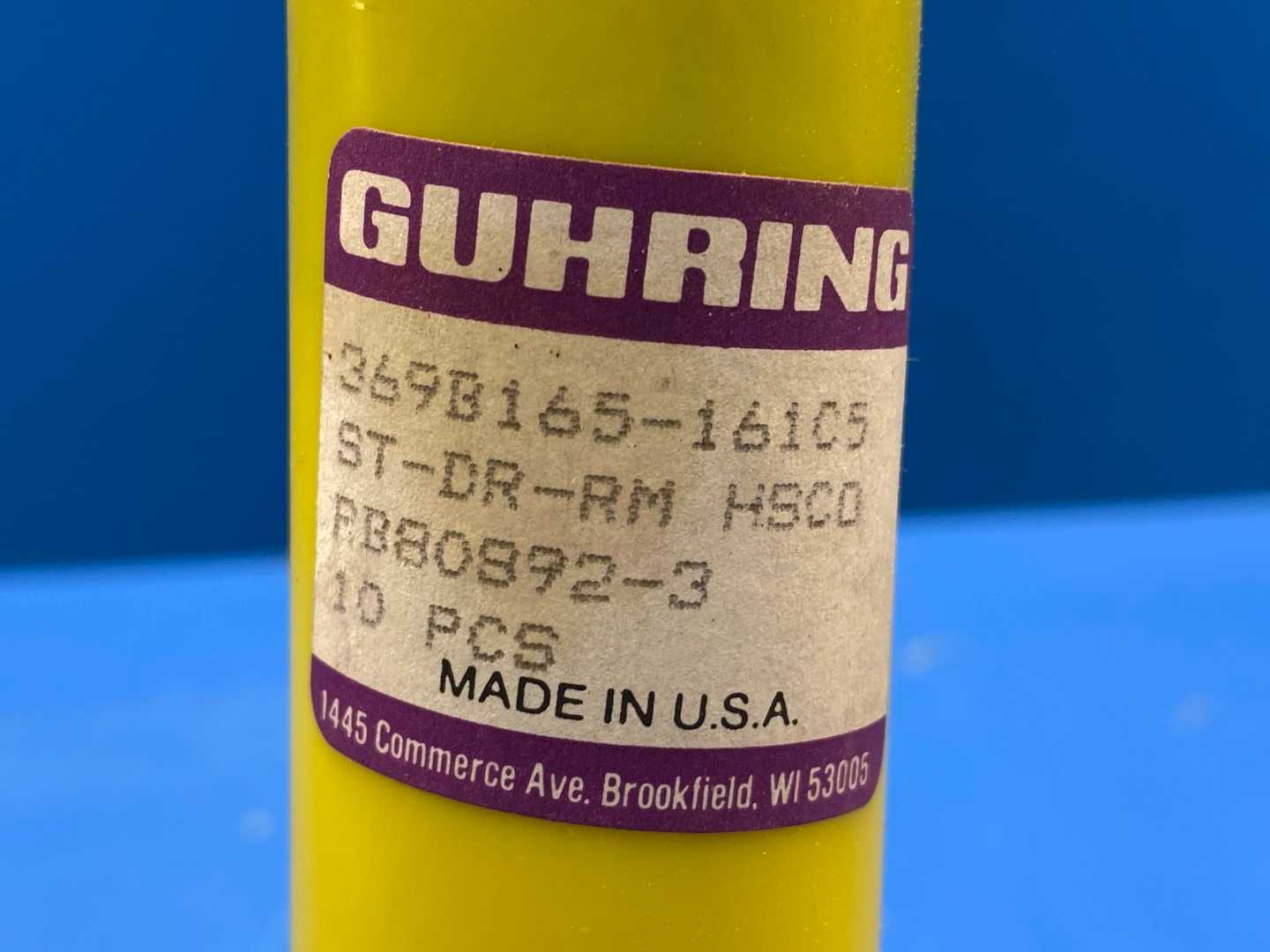 GUHRING 4.1 mm (.161") Coolant Through Carbide (10 Reamers) 369b165 161c5 ST-DR-