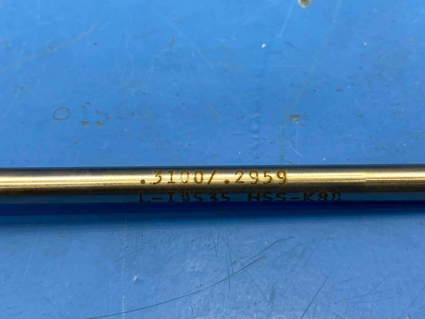 0.3100 OD HSS CARBIDE TIPPED REAMER  x 6" Long