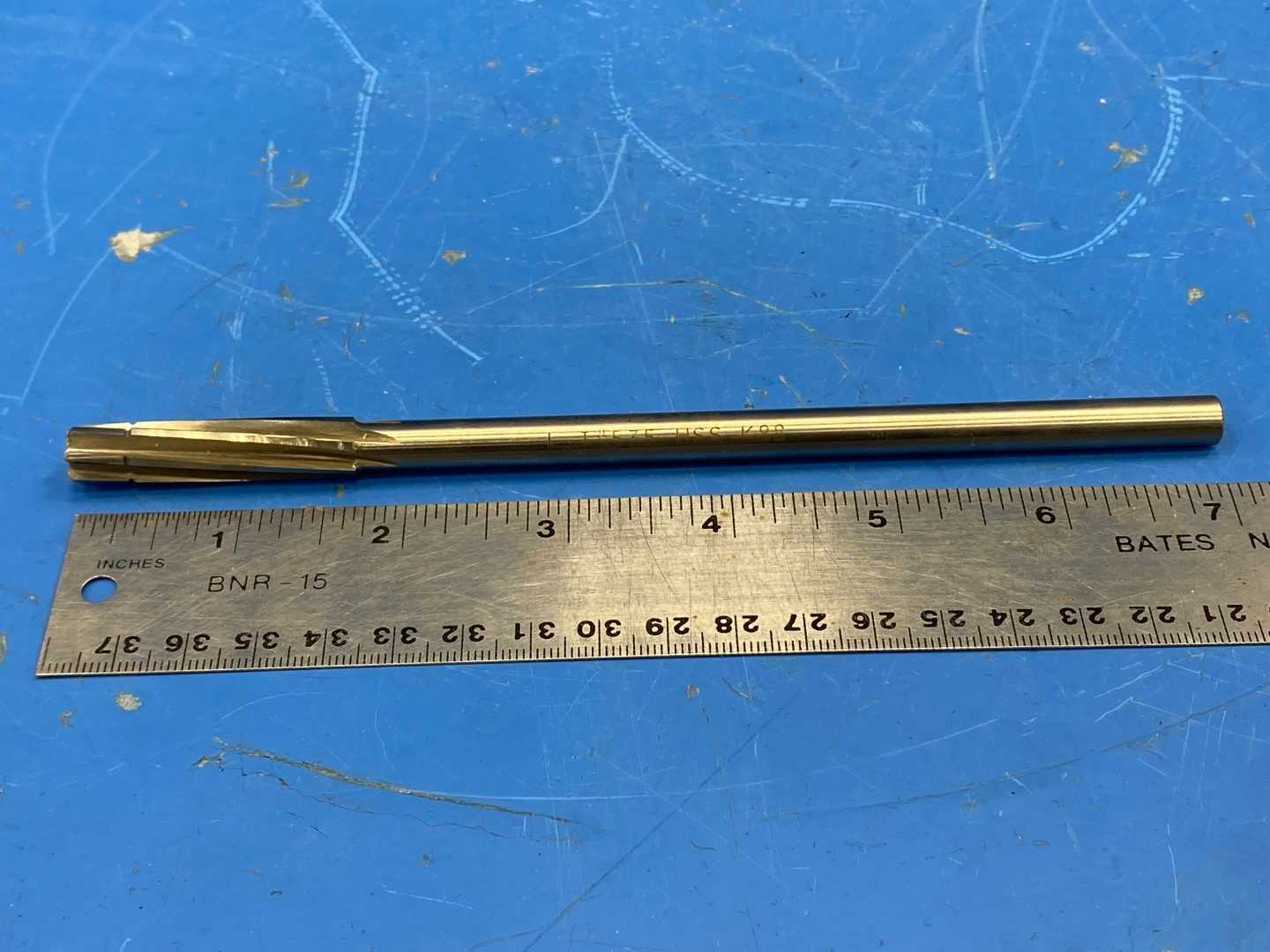 0 .3886 OD HSS CARBIDE TIPPED REAMER SPIRAL  7" Long