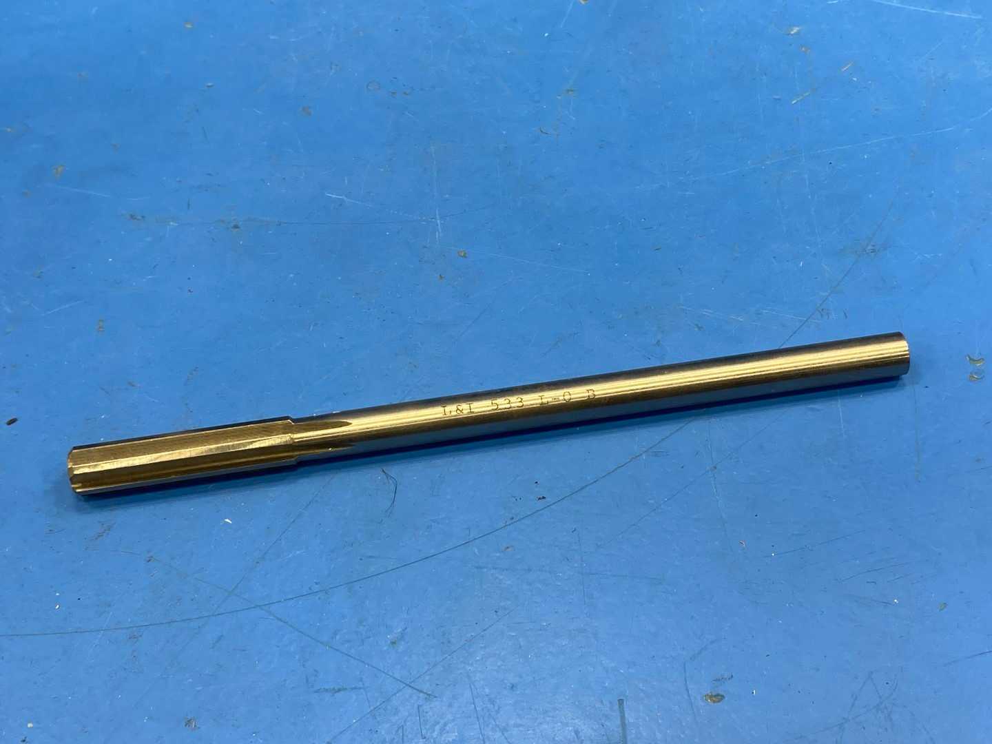 L & I .4330" Diameter Straight Flute Chucking Reamer 7"Long 5.33 L O D