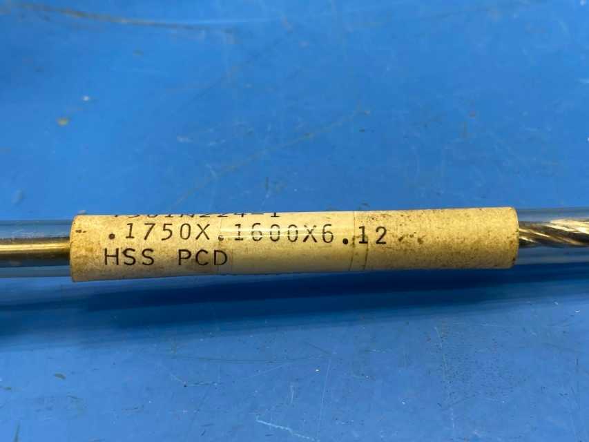 Semco .1750" x .1600 x 6.12 Flute HSS Reamer, Spiral Flute Reamer