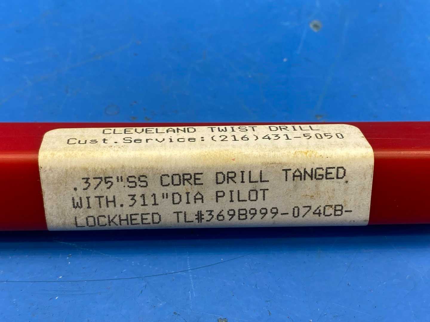 Cleveland twist drill .355"CORE DRILL TANGED W/ .311" DIA PILOT