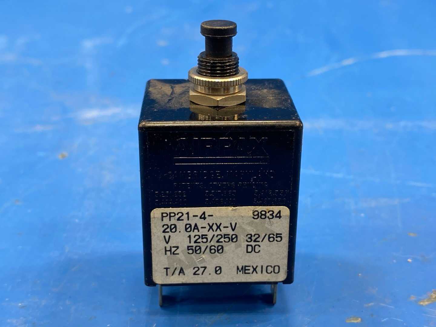 Airpax Volt Circuit Breaker PP21-4- 125/250V