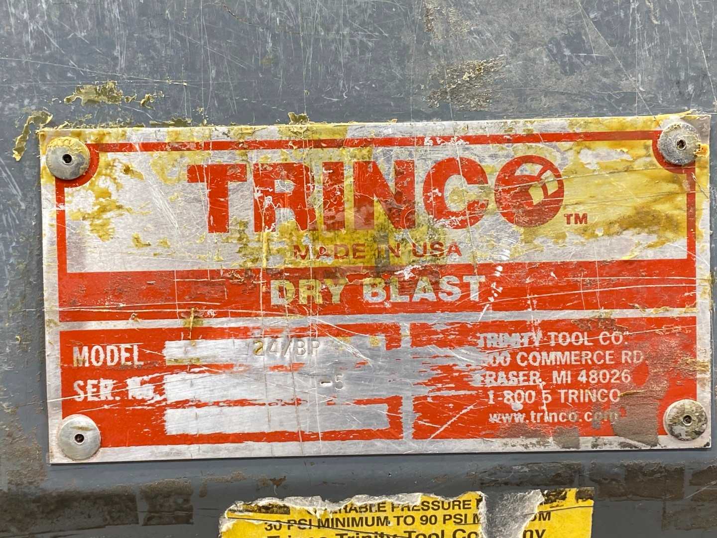 Trinco Model 24/BP Cabinet with BP2 Dust Collector Parts Unit