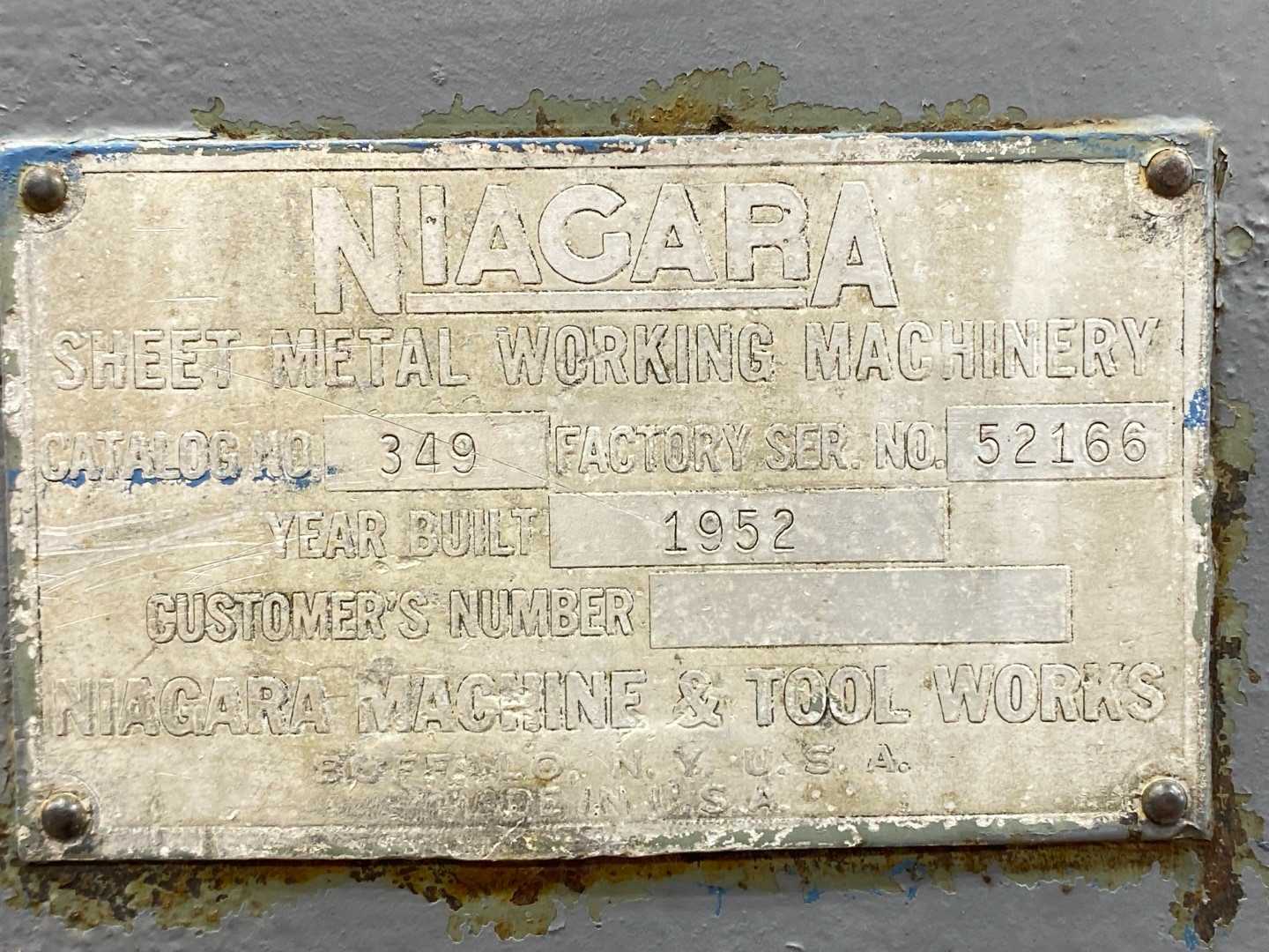Niagara Sheet Metal Working Machinery Catalog No. 349 (1952, Antique)