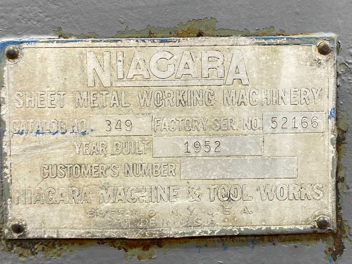 Niagara Sheet Metal Working Machinery Catalog No. 349 - 1952 Antique Reference Guide