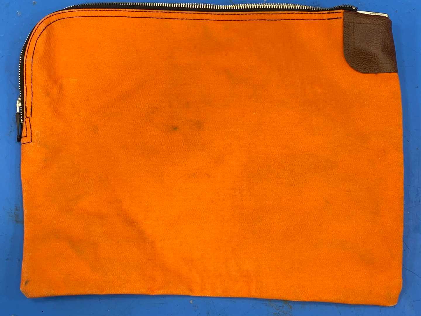 Vintage Bank Bag Rifkin Safety w/ Arcolock15"x12" (Orange) No Key
